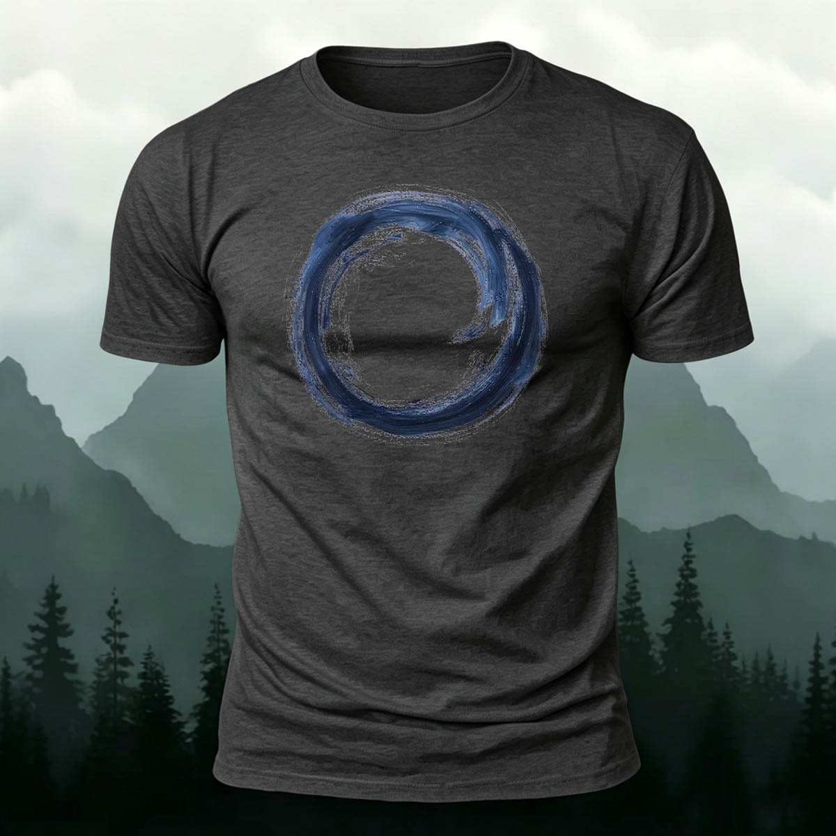 DTG Premium Cotton Abstract Circle Art Casual Tee