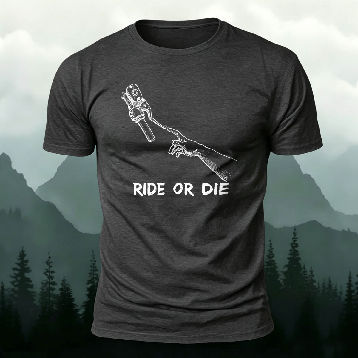 Cotton Ride Or Die Print Outdoor Cycling T-Shirt