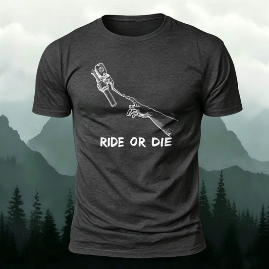 Cotton Ride Or Die Print Outdoor Cycling T-Shirt