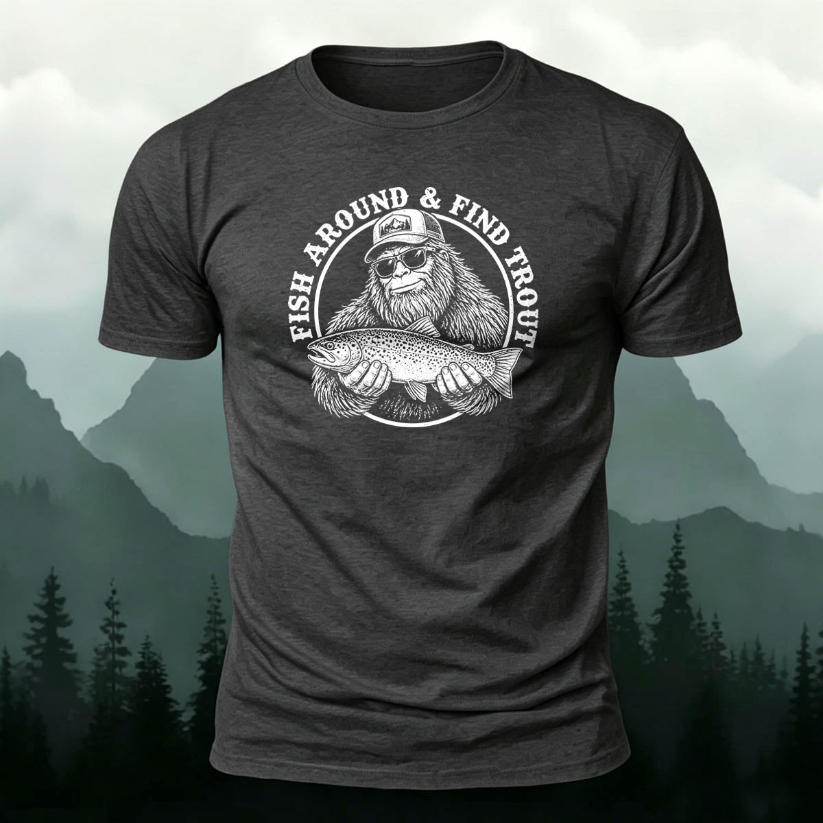 Trout Print Personalized Outdoor 100% Cotton T-Shirt