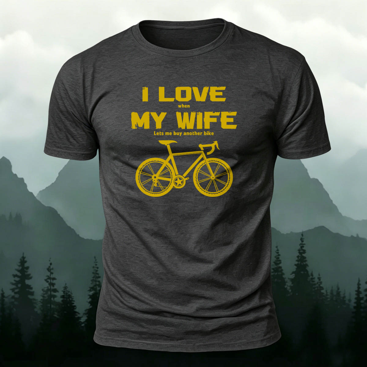 Cotton I Love My Wife Printed Outdoor Cycling T-Shirt