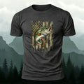 Black Bass Print Casual Versatile Cotton T-Shirt
