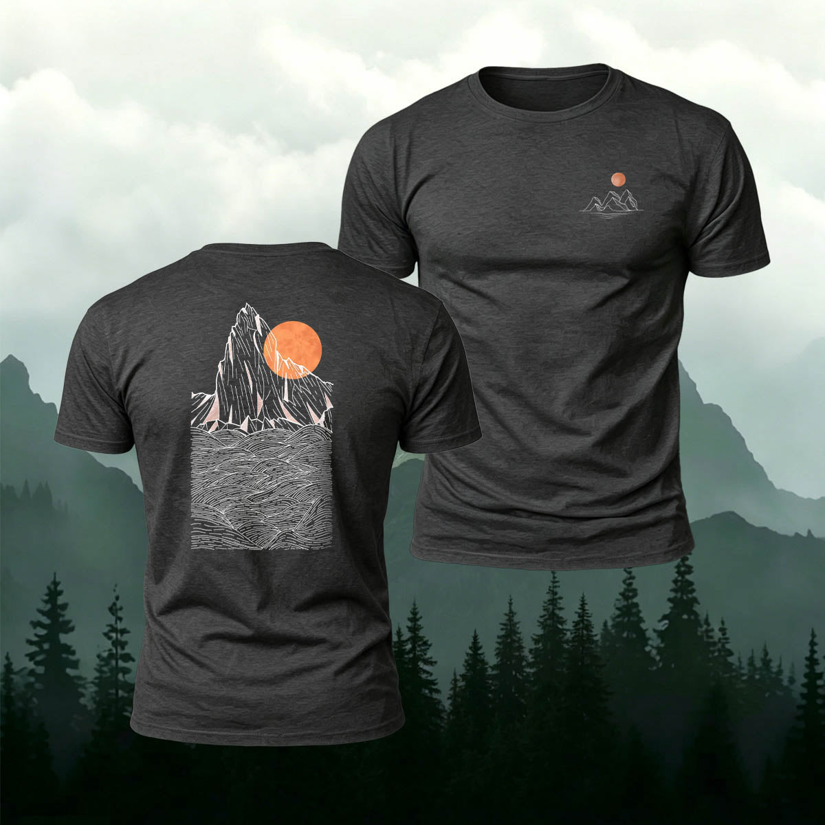 Mountain Sunset Outdoor Casual Breathable T-Shirt