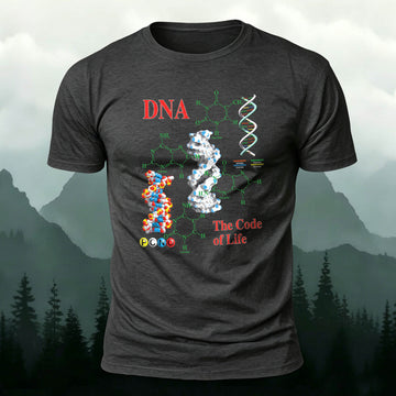 Soft Cotton DNA-Inspired Print Round Neckline T-Shirt