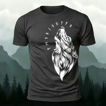 Sublimation Viking Wolf King Totem Outdoor Casual Tee