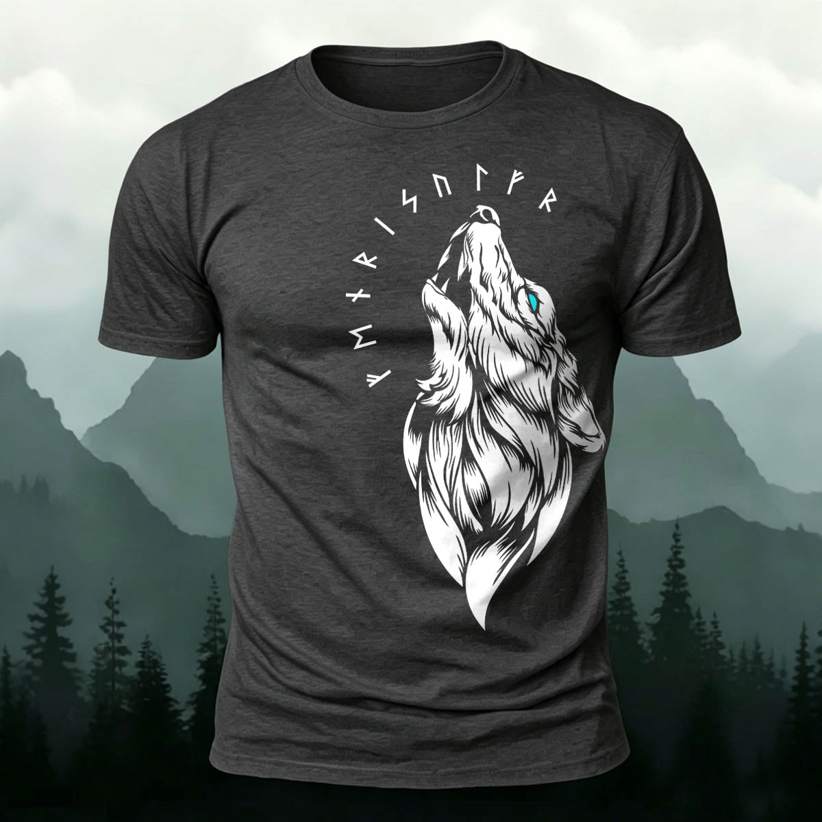 Sublimation Viking Wolf King Totem Outdoor Casual Tee