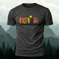 Hiking-Themed Letter Print Versatile Cotton T-Shirt