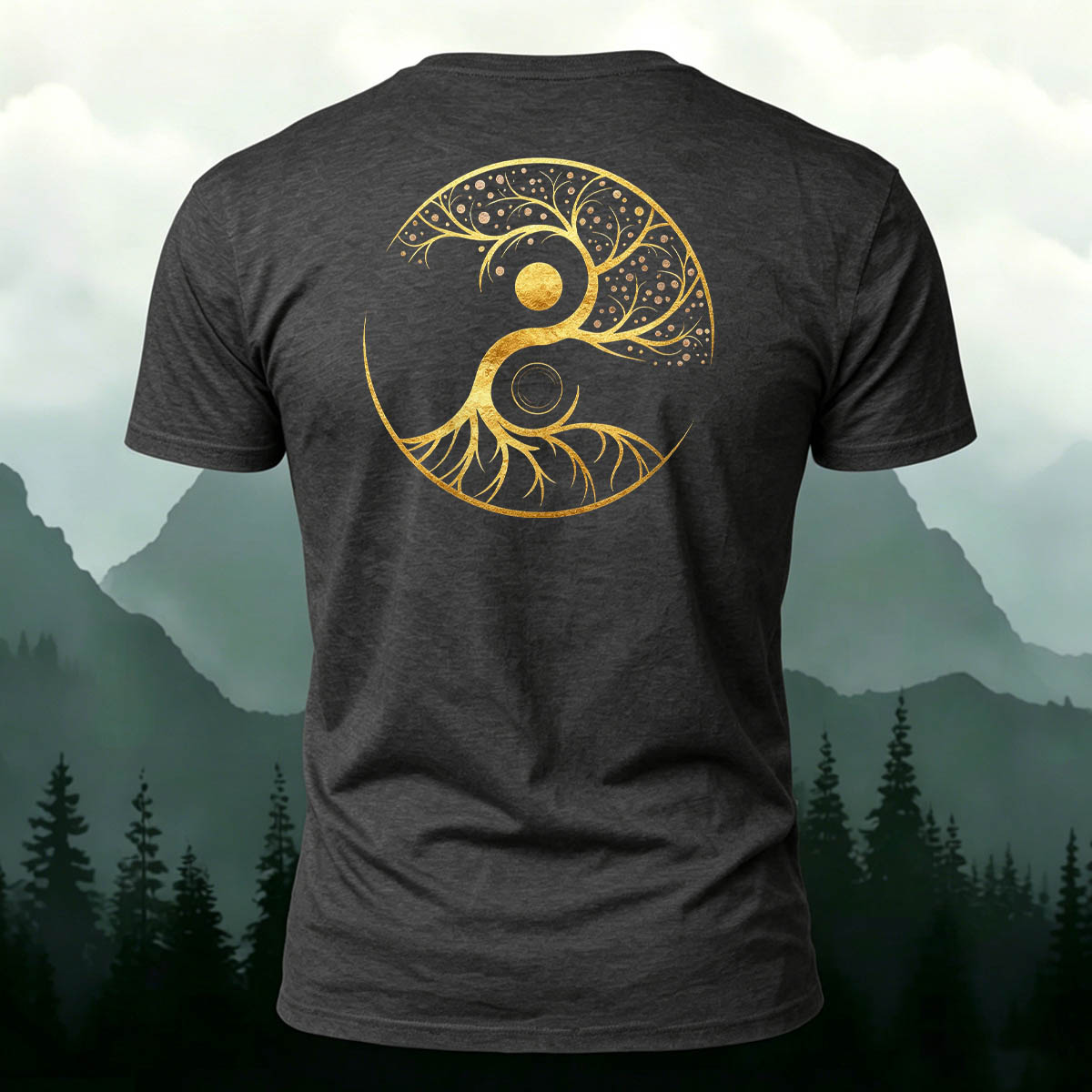 Yin Yang Tree of Life Breathable Crew Neck T-Shirt