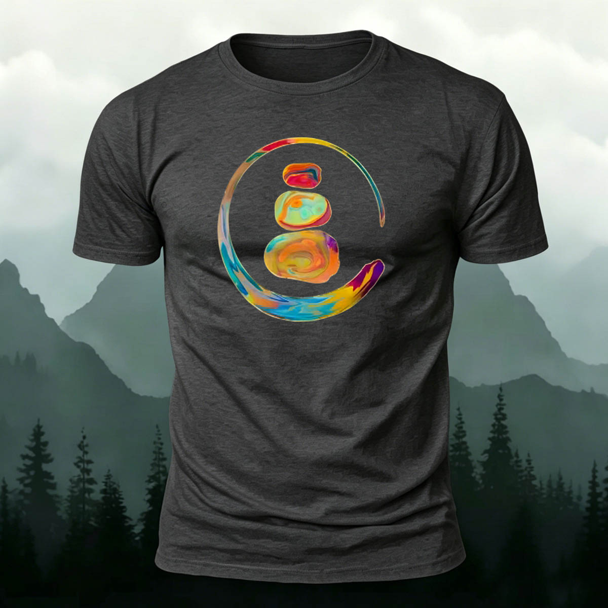 DTG Artistic Colorful Oil Painting Print Versatile Cotton T-Shirt