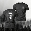 Cotton Dark Skull Art Print Casual T-Shirt