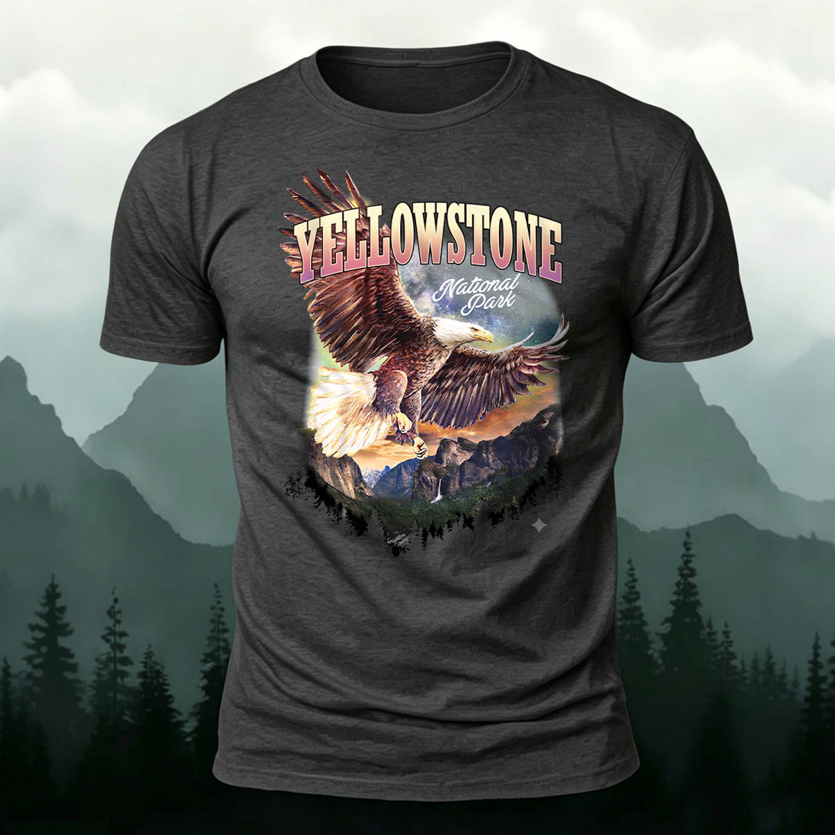 Sublimation Forest Eagle Printed Outdoor T-Shirt