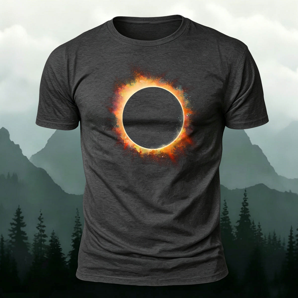DTG Vintage Space Graphic Art Casual T-Shirt