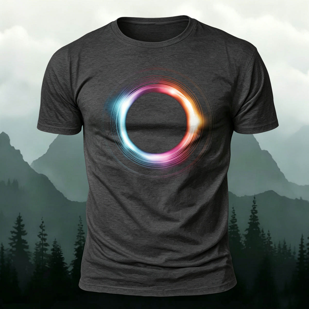 DTG Minimalist Color Halo Graphic Casual Tee