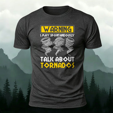 Cotton Tornado Print Round Neck Simple Basic Tee