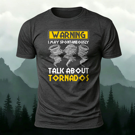 Cotton Tornado Print Round Neck Simple Basic Tee