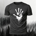 Cotton Skull Face Palm Print Outdoor T-Shirt