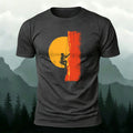 Red Sun Adventure Mountain Print Cotton T-Shirt