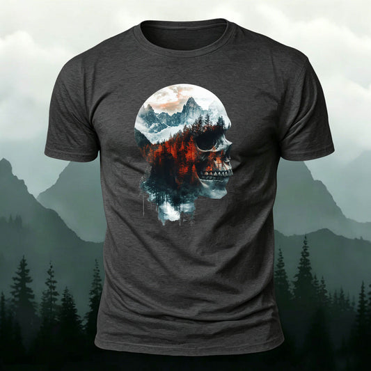 Skull Art Landscape Print Unisex Cotton T-Shirt
