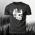 Cotton Dark Forest Skull Print Casual T-Shirt