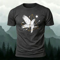 Combed Cotton Capturing Birds Print Casual T-Shirt