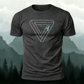 Hiking-Inspired Geometric Print Cotton T-Shirt