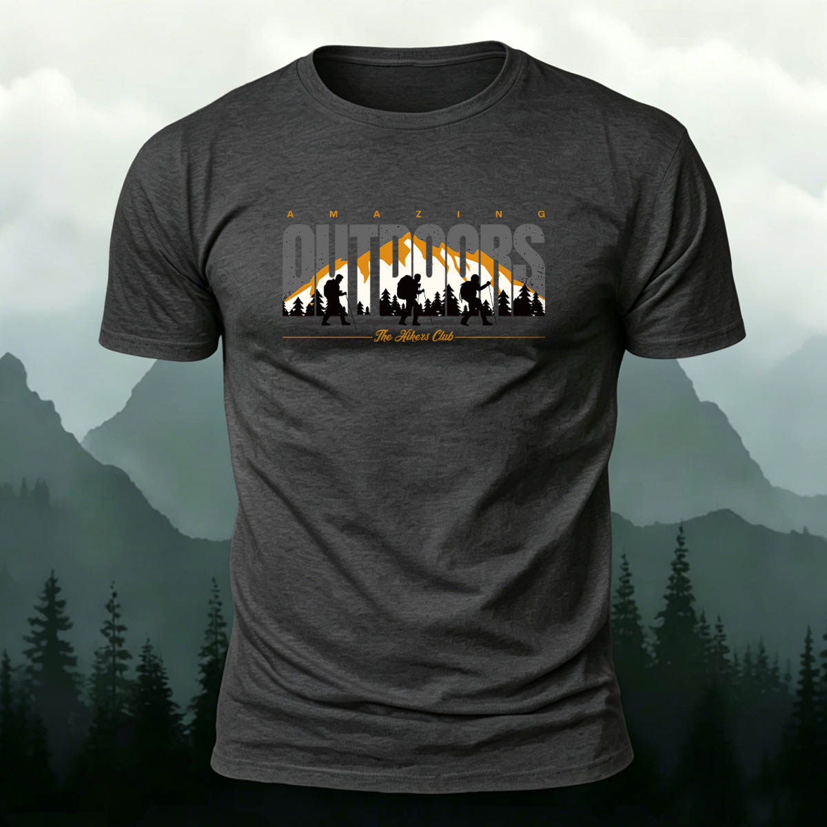 Snow Mountain Expedition Art Print Outdoor Cotton T-Shirt