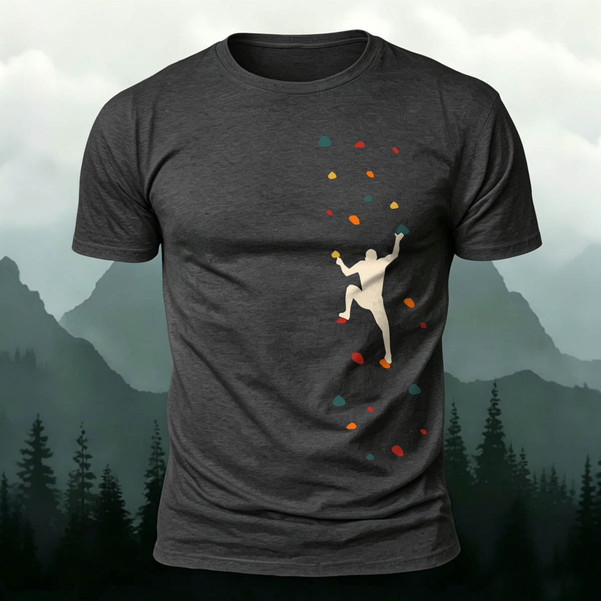 Rock Climbing Print Outdoor Cotton T-Shirt