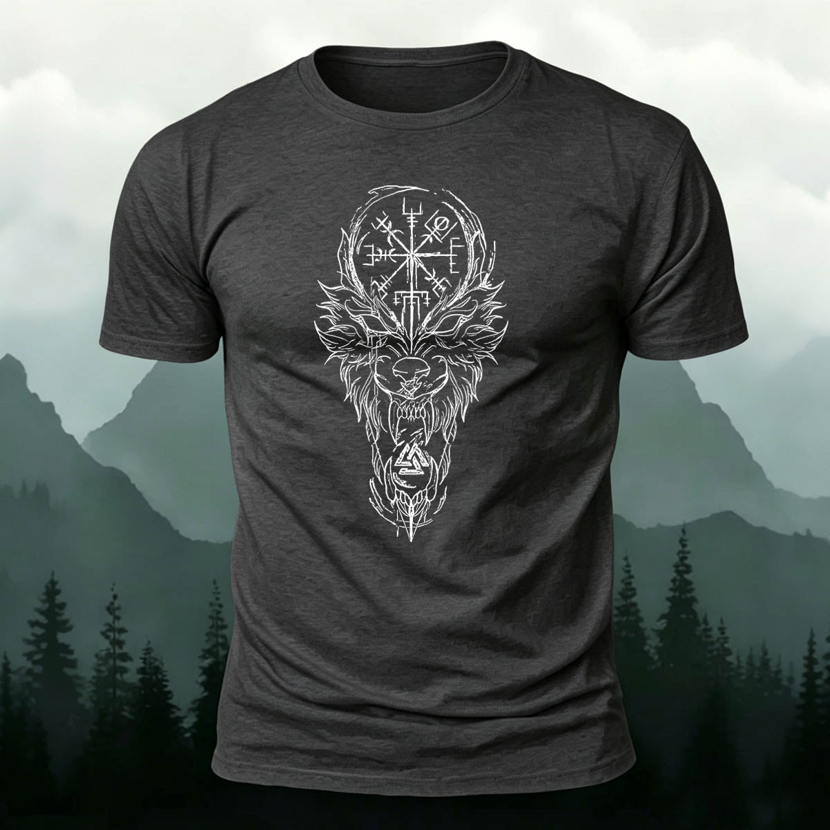 Vintage Tribal Sketch Totem Casual Cotton T-Shirt