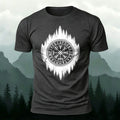 Cotton Retro Viking Compass Battle Axe Casual Tee