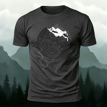 Cotton Mountain Wilderness Contour Map Outdoor Casual Tee