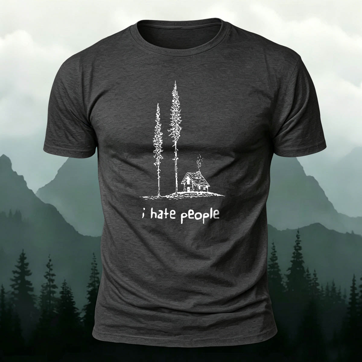 Combed Cotton I Hate People Printed Casual T-Shirt