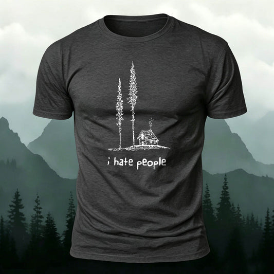 Combed Cotton I Hate People Printed Casual T-Shirt