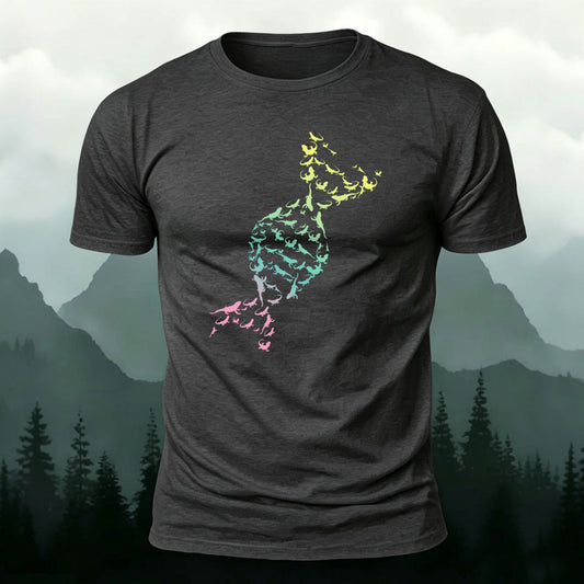 Cotton Creative DNA Structure Graphic Casual T-Shirt