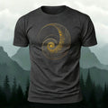Combed Cotton Spiral-Striped Printed Casual T-Shirt