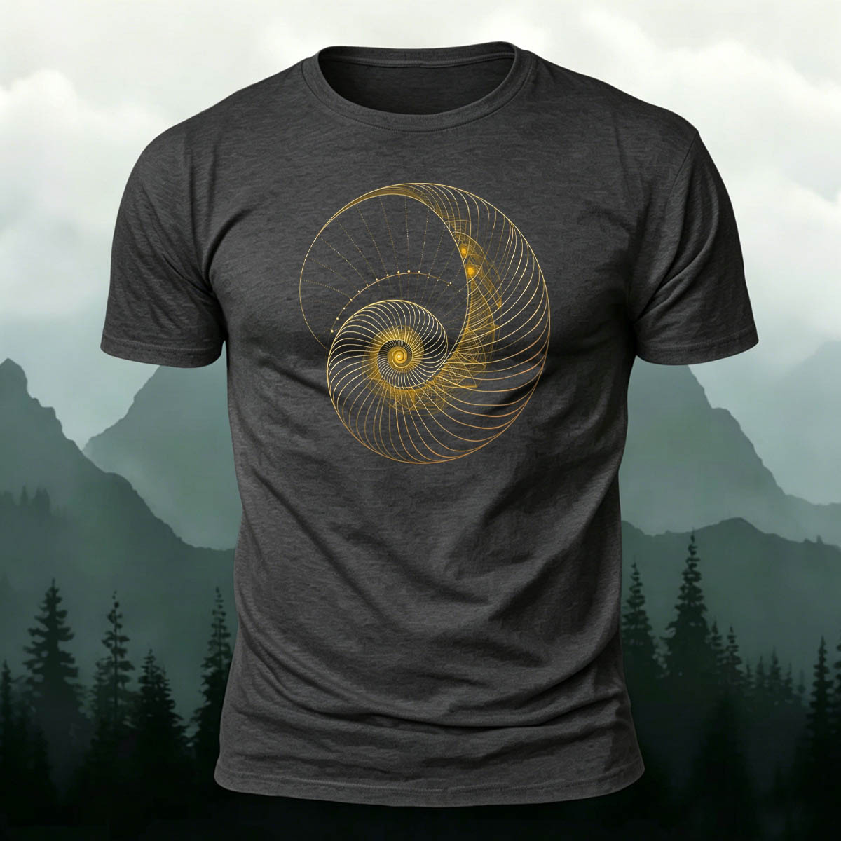 Combed Cotton Spiral-Striped Printed Casual T-Shirt