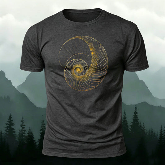 Combed Cotton Spiral-Striped Printed Casual T-Shirt