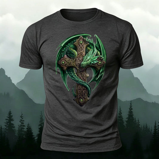 Sublimation Cross Storm Dragon Comfortable Casual T-Shirt