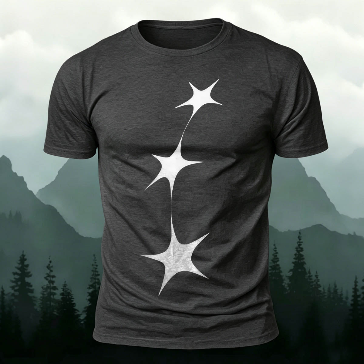 String of Stars Print Versatile Cotton T-Shirt