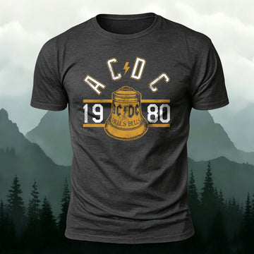Soft Cotton 80s Retro Print Round-Neck Casual T-Shirt