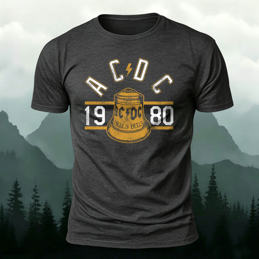Soft Cotton 80s Retro Print Round-Neck Casual T-Shirt