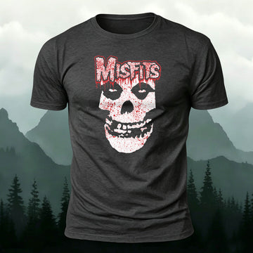 Pure Cotton Crimson Ghost Skull Graphic Vintage T-Shirt
