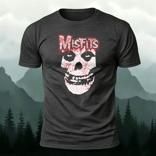 Pure Cotton Crimson Ghost Skull Graphic Vintage T-Shirt