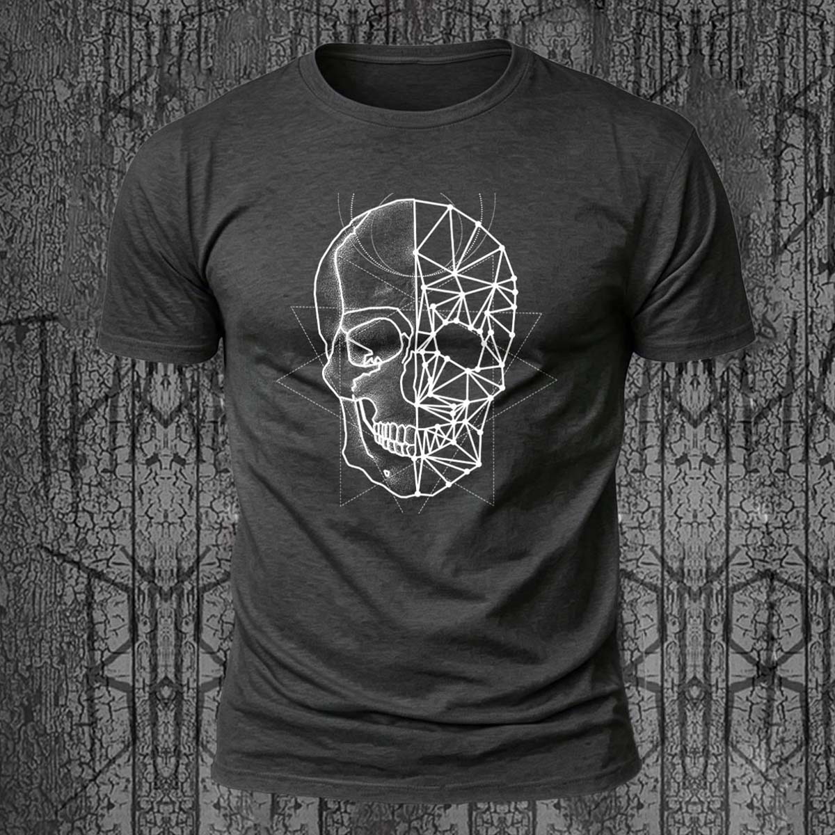 Line Skeleton Graphic Casual 100% Cotton T-Shirt