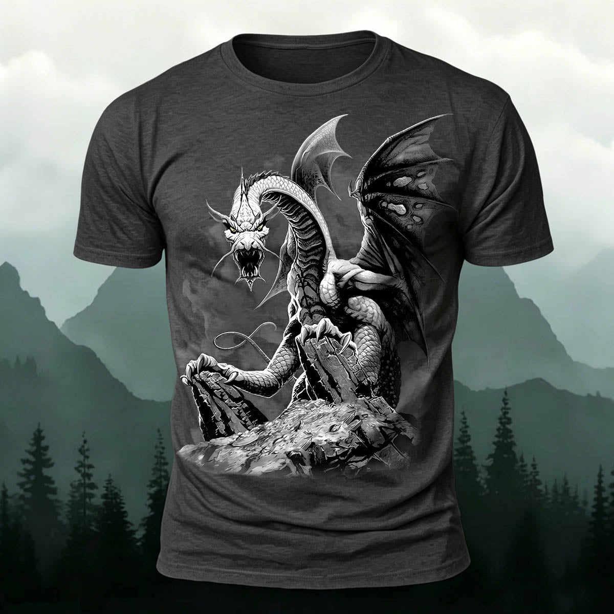 Sublimation Western Evil Dragon Casual T-Shirt