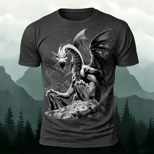 Sublimation Western Evil Dragon Casual T-Shirt