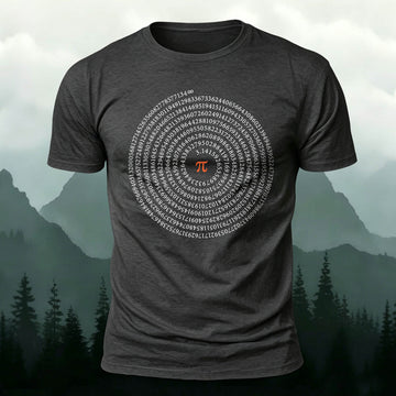 Combed Cotton Pi Print Outdoor Casual T-Shirt