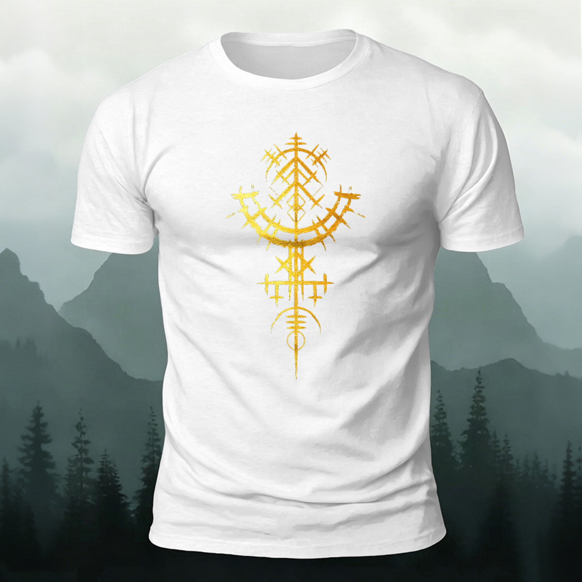 Artistic Image Printed Comfortable Skin-friendly Cotton T-Shirt White