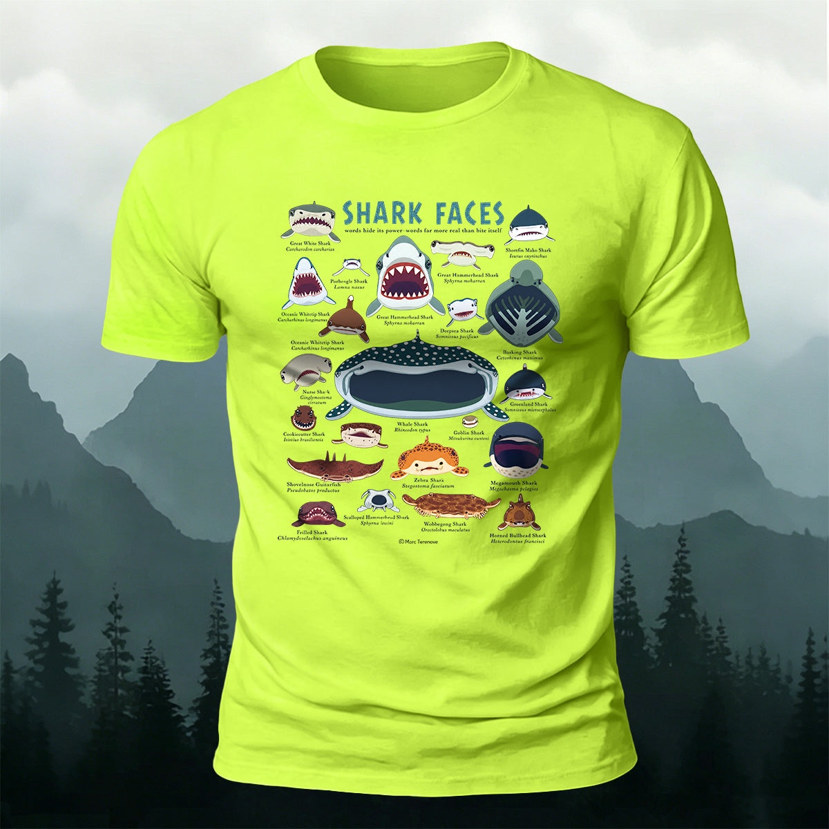Marine Animal Cartoon Print Outdoor Casual Cotton T-Shirt