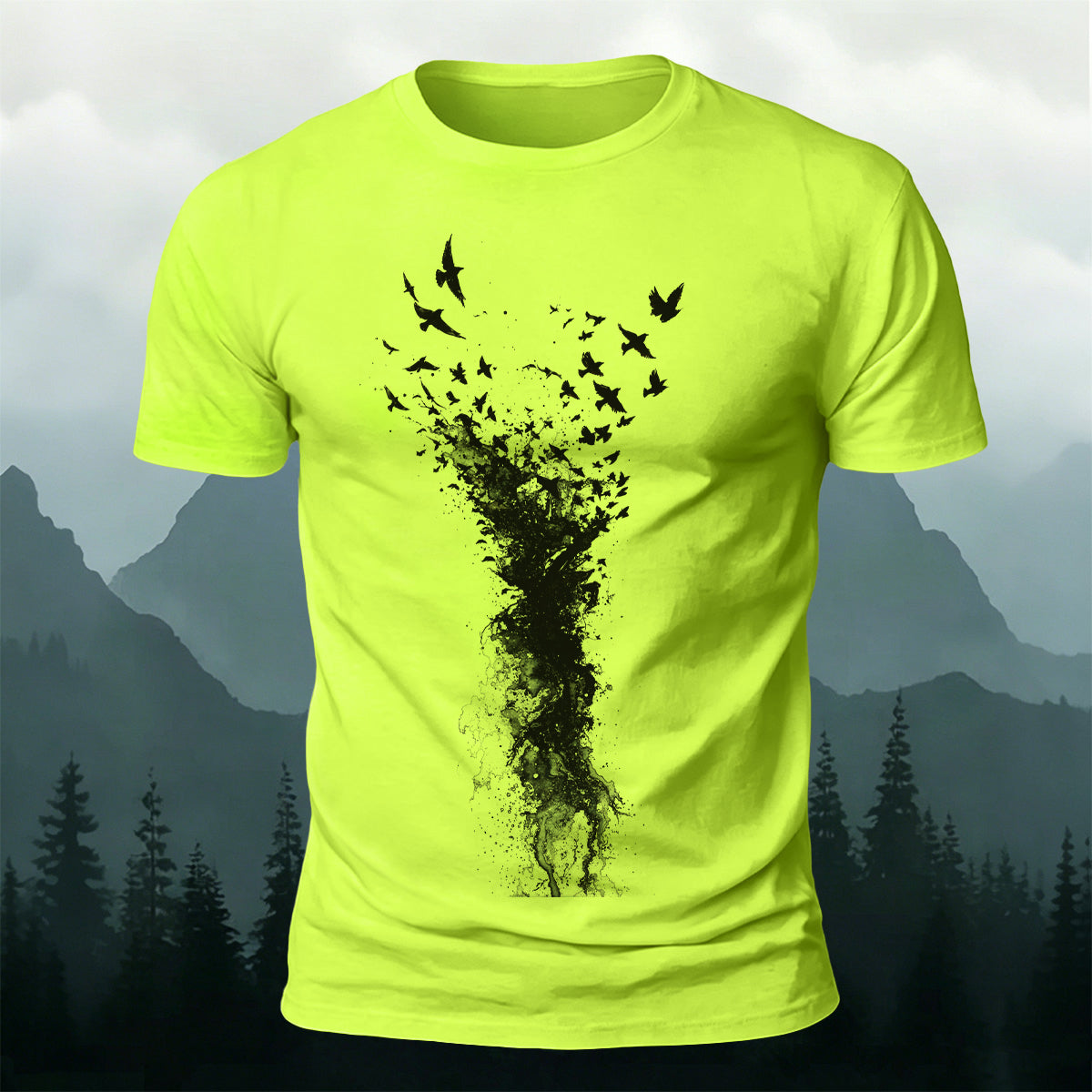 Flying Bird Graphic Casual Breathable Crew Neck Tee NG