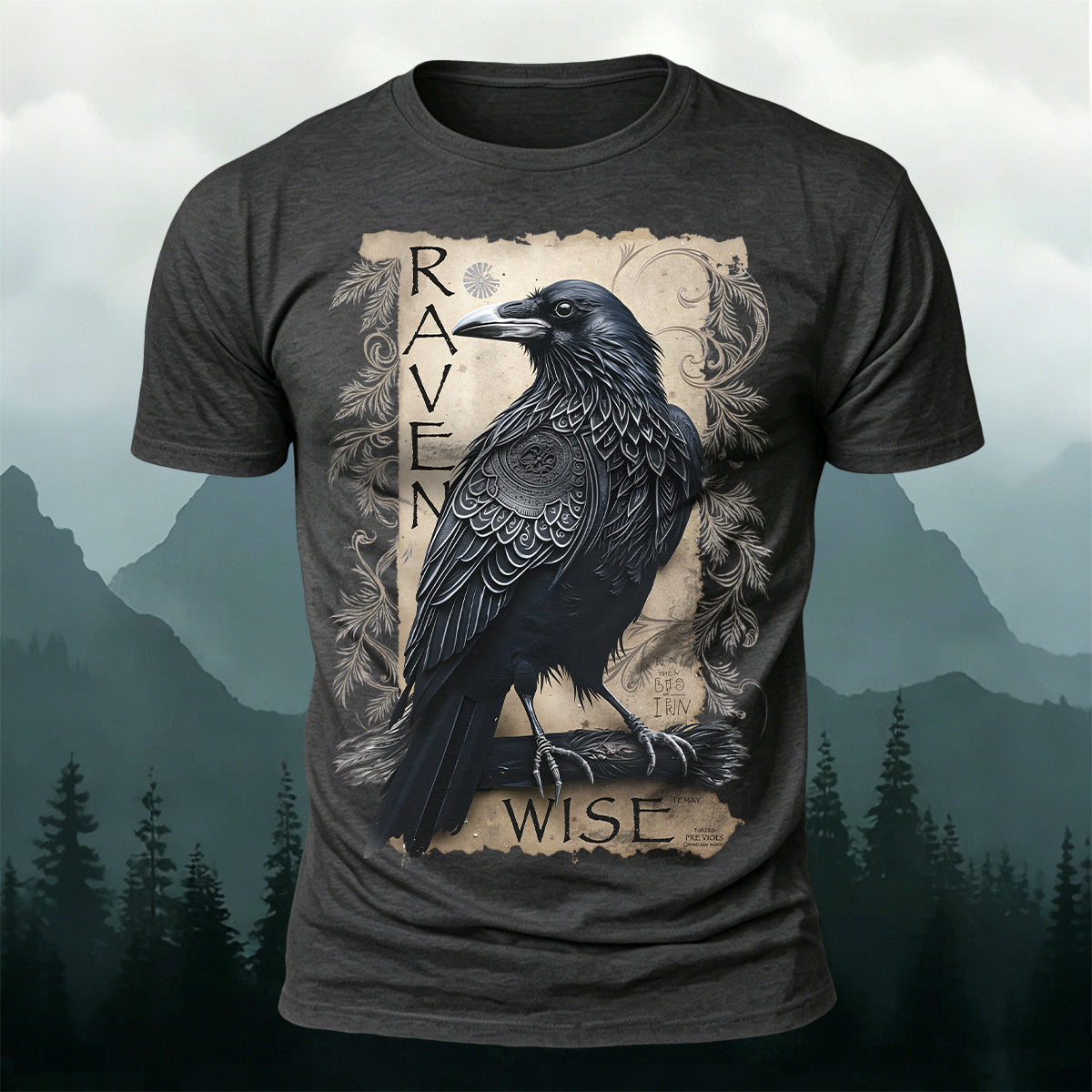 Retro Bird Print Casual Premium Cotton T-Shirt